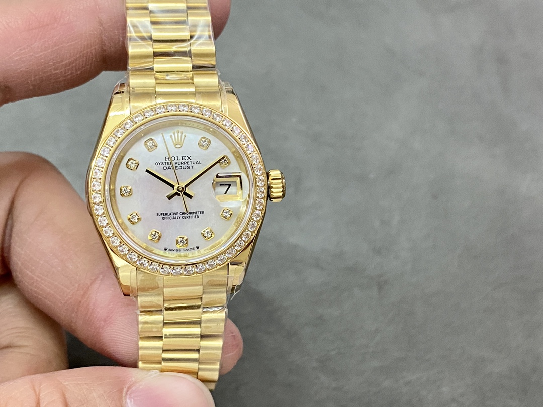 Rolex Datejust 28mm Yellow Gold MOP Dial M279138RBR 0015 Women's Watch